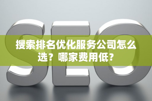 搜索排名优化服务公司怎么选？哪家费用低？