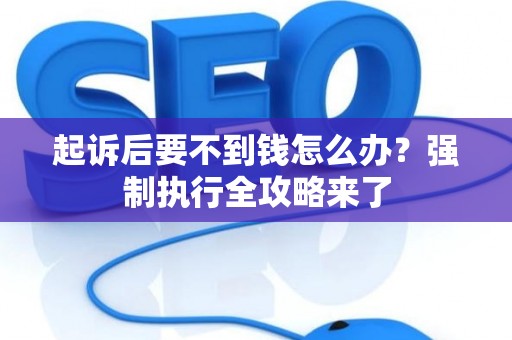 起诉后要不到钱怎么办?强制执行全攻略来了 起诉后要不到钱怎么办?强制执行全攻略来了